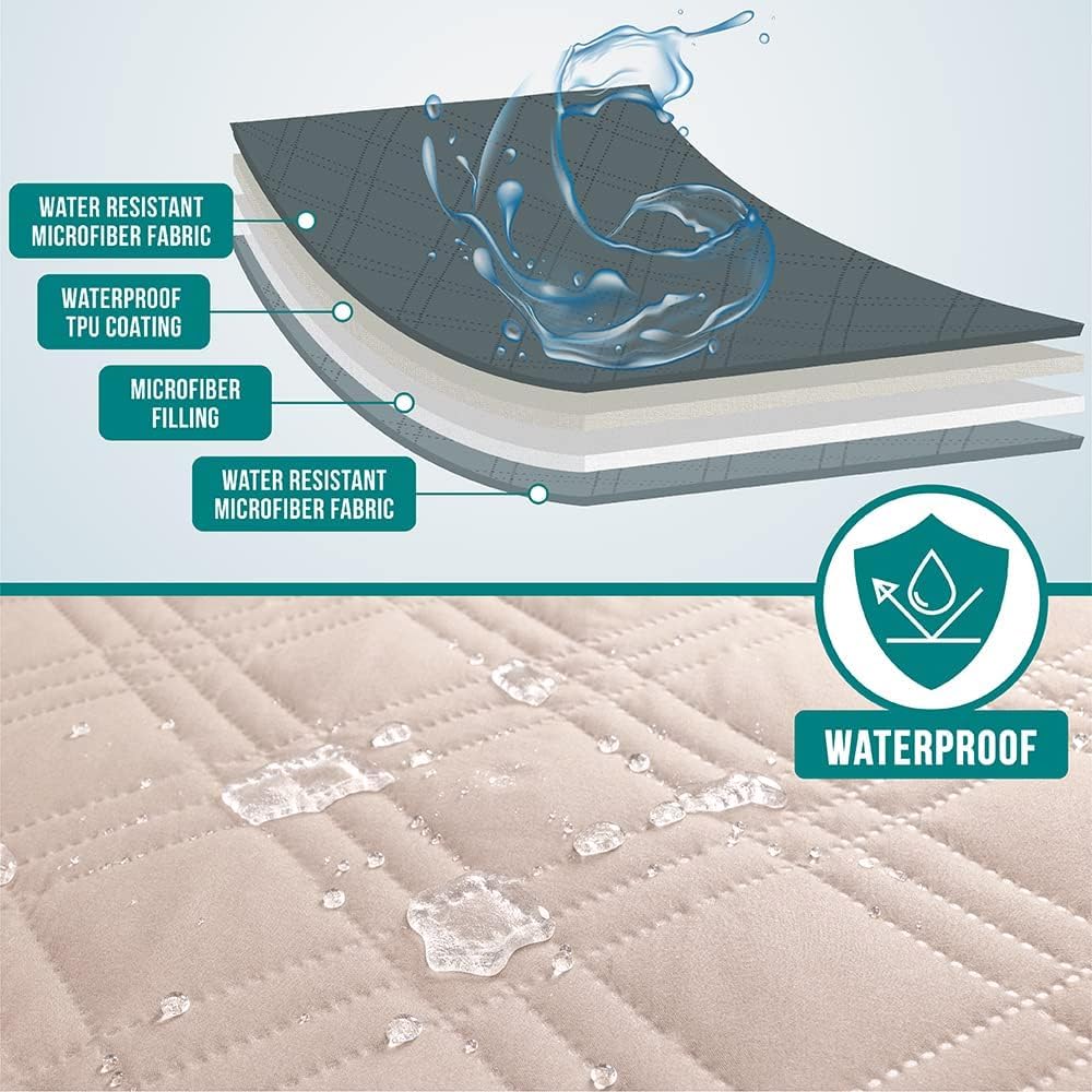 PetAmi multi-layer leakproof blanket with quilted texture for furniture