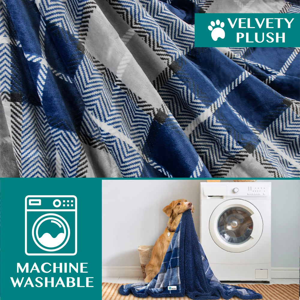 PetAmi navy plaid design adds style while concealing pet messes