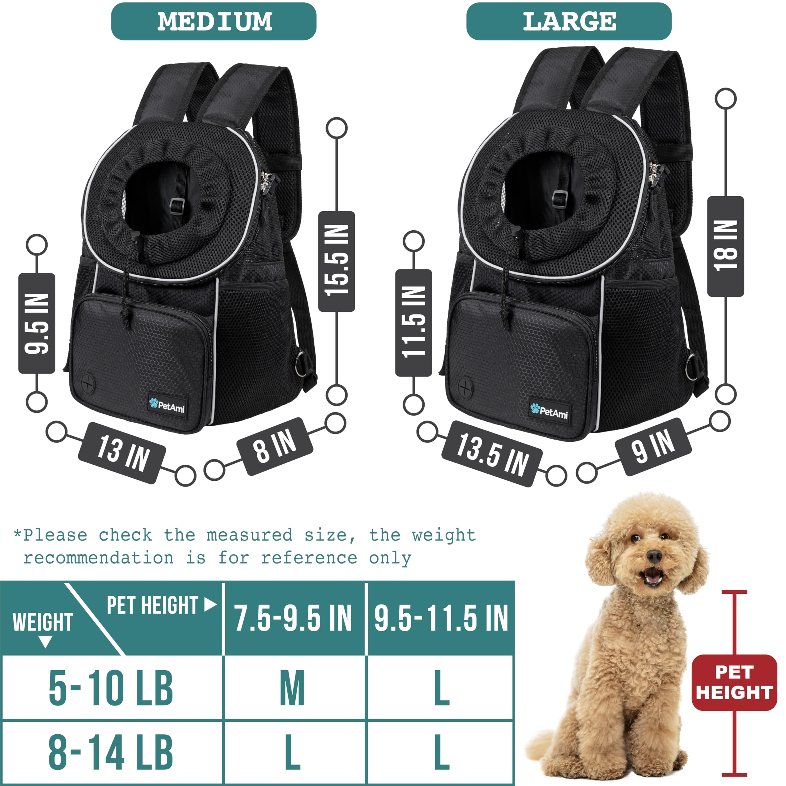 PetAmi padded straps provide comfort for long walks and hikes.