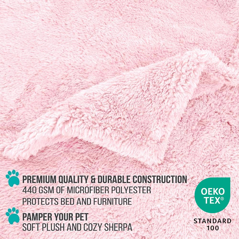 PetAmi pet blanket kennel liner waterproof in pink blush shields crates and car seats.