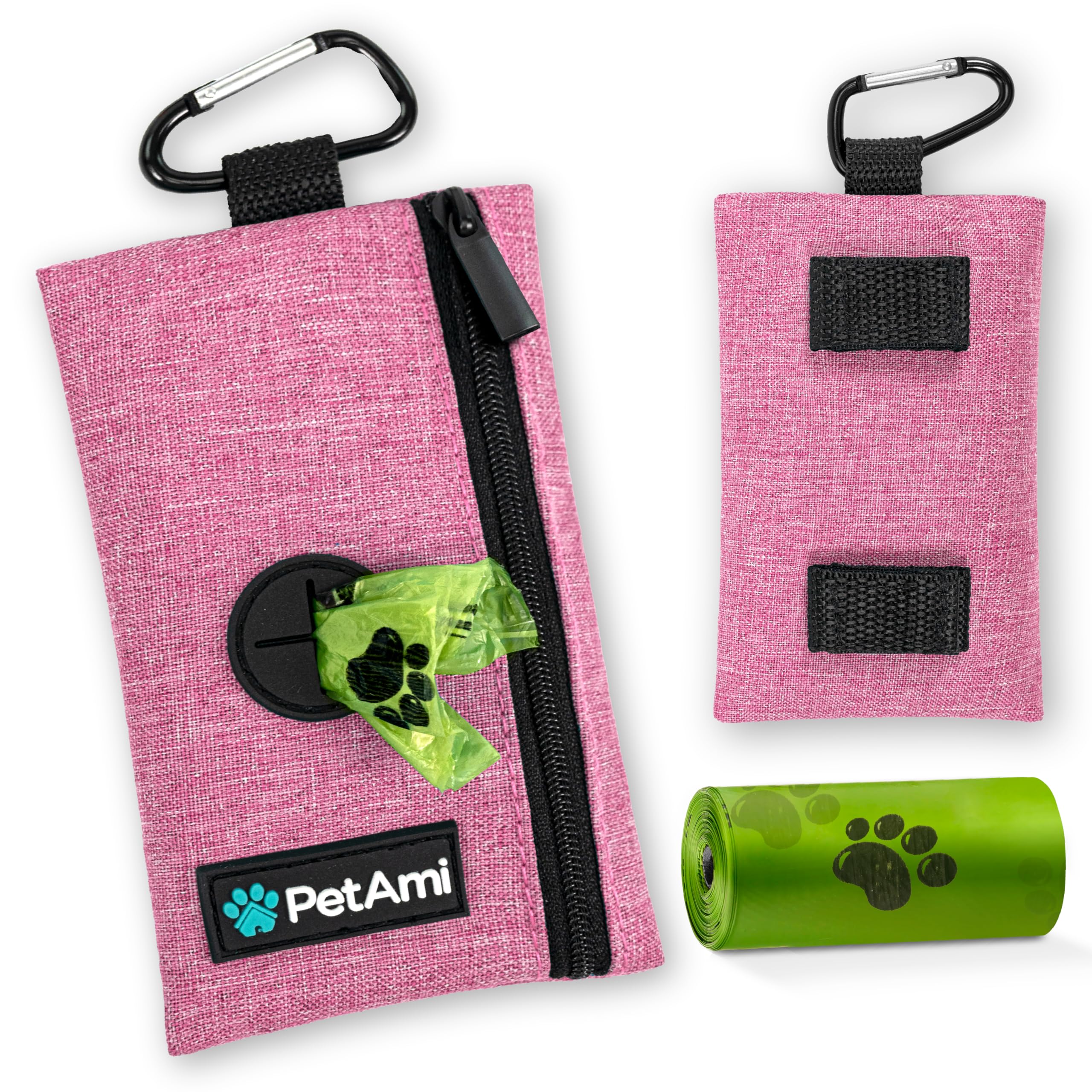 PetAmi pink poop bag holder ideal for dog lovers and travel