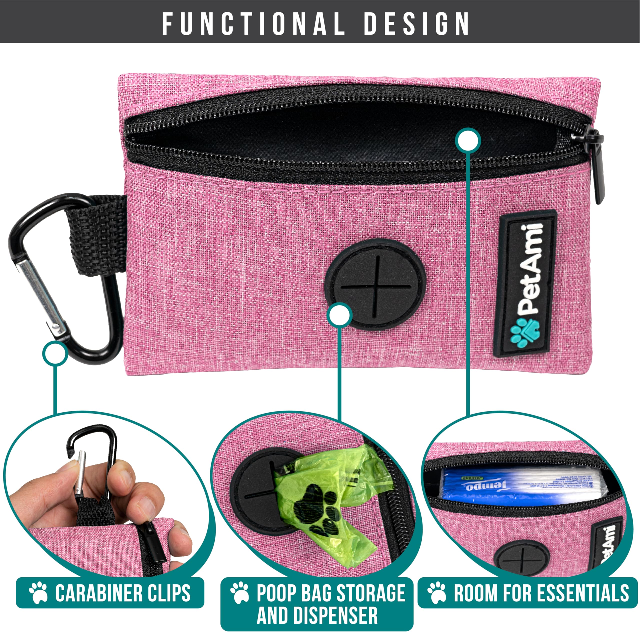 PetAmi poop bag dispenser roll ready for quick one-by-one use