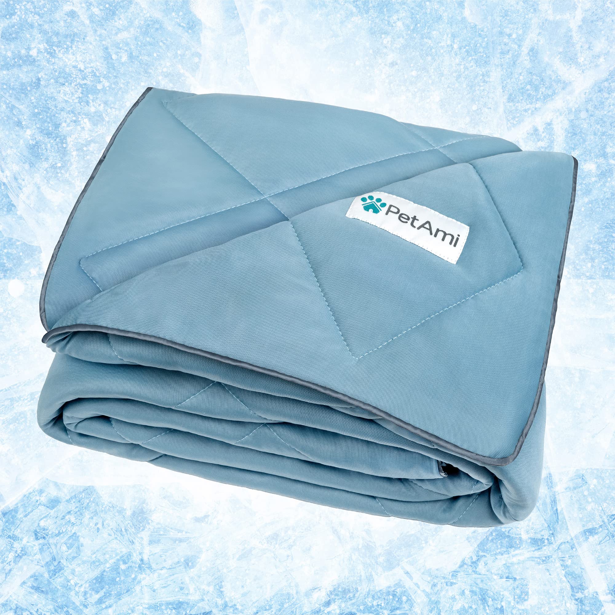 PetAmi Premium Cooling Dog Blanket front view demonstrates plush cooling comfort for pets