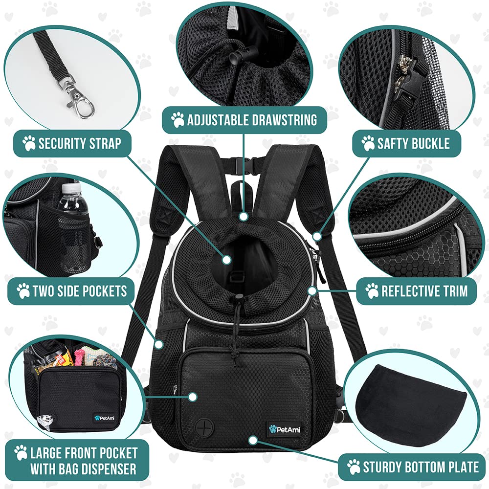 PetAmi safety features including inner buckle and reflective trim boost visibility.