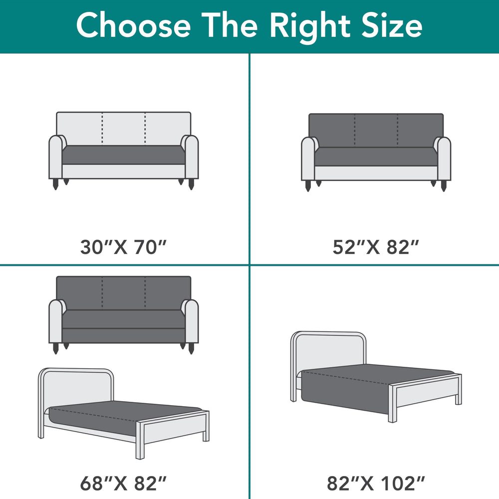 PetAmi reversible cover demonstrated for sofa and bed uses.