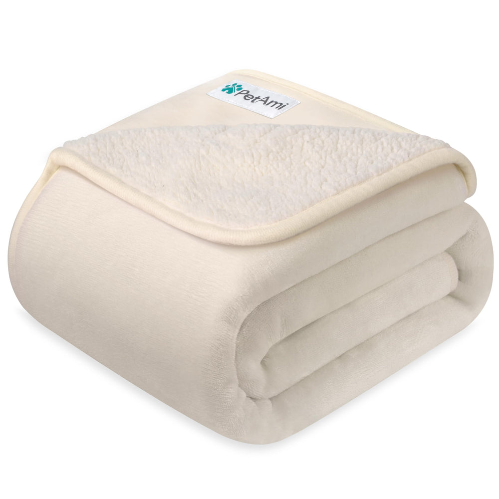 PetAmi reversible dog blanket shows sherpa warmth for cozy naps.