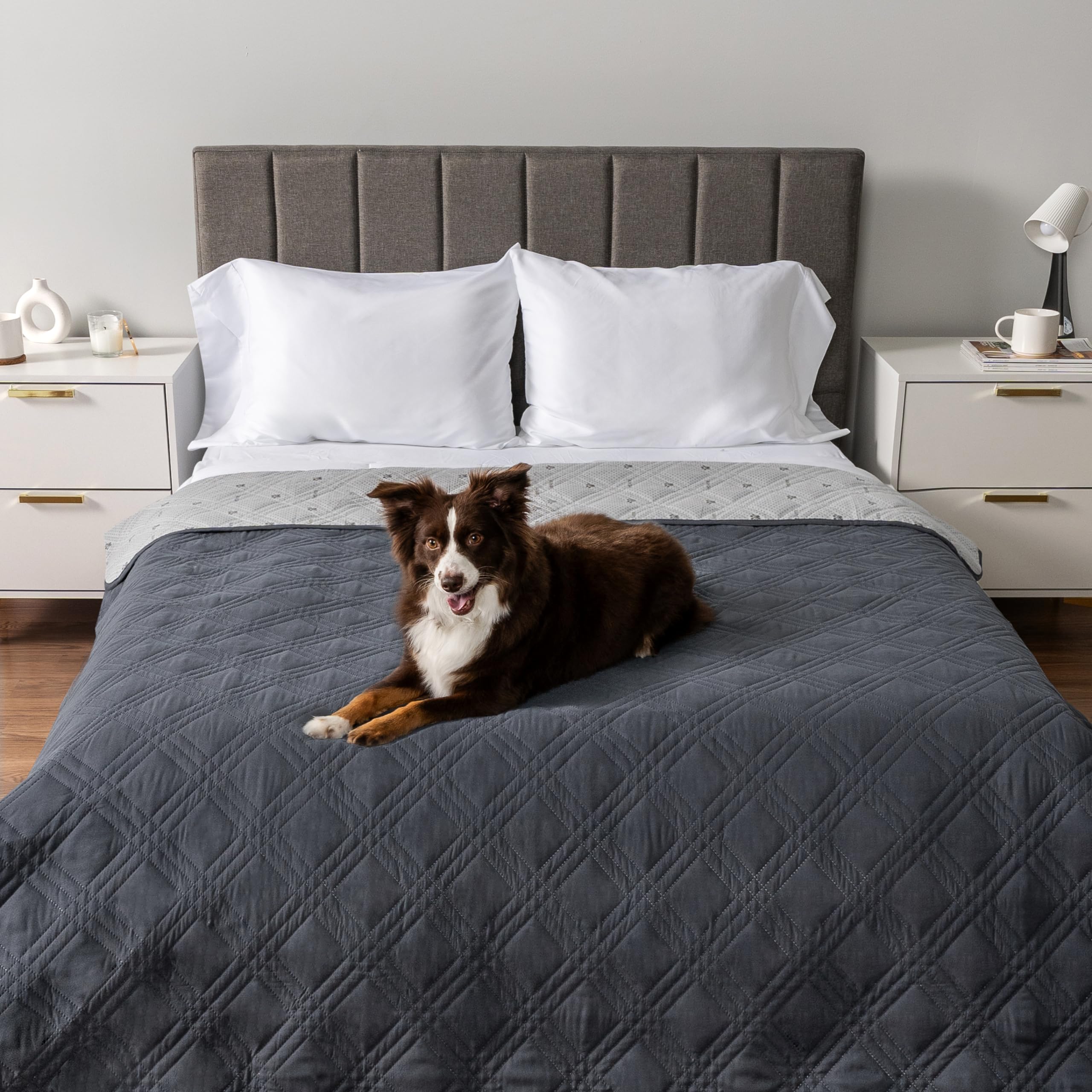 PetAmi reversible furniture protector gray showing two color options