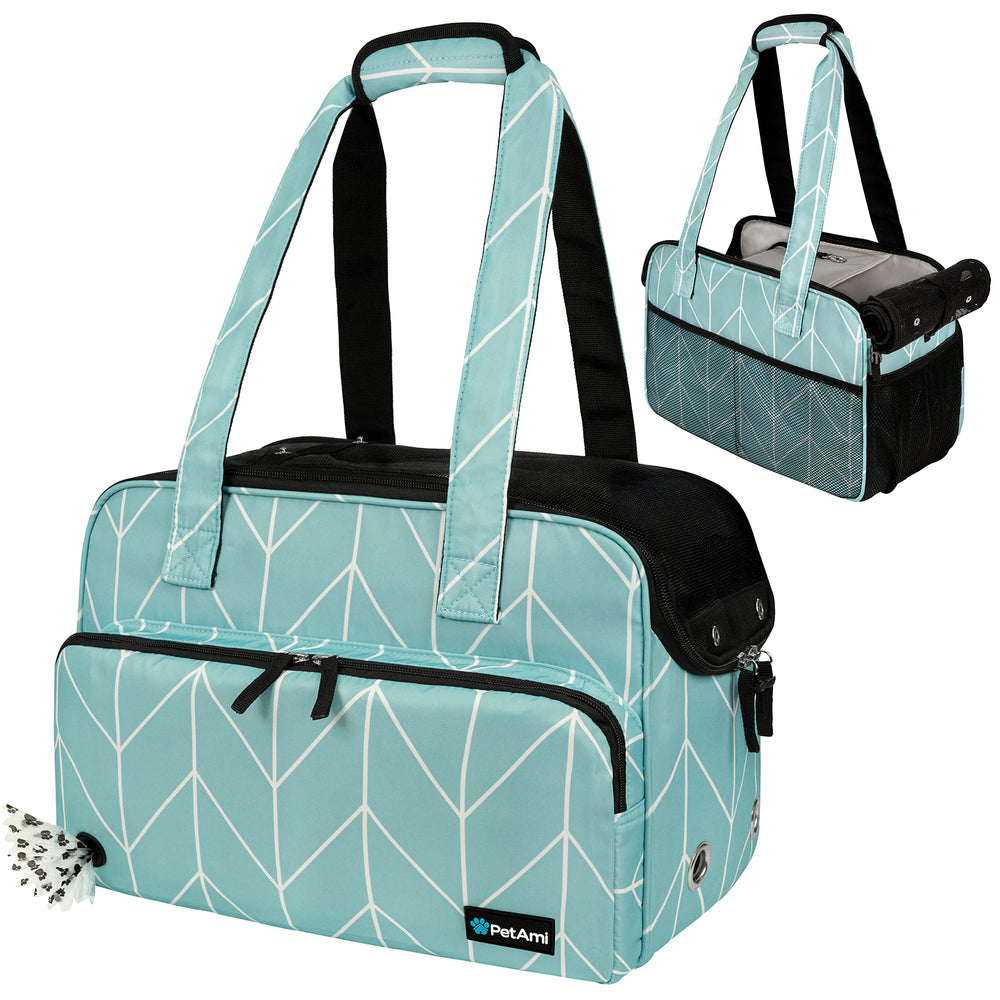 PetAmi small dog purse carrier front view showing breathable mesh for comfort on the go
