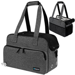 PetAmi small dog purse carrier front view with breathable mesh and cozy sherpa bed.