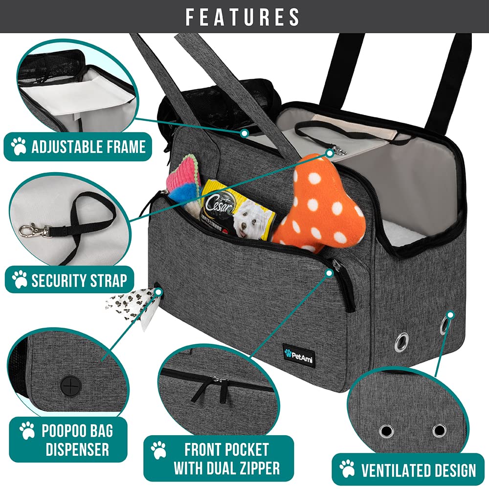 PetAmi small dog purse carrier interior sherpa bed for warm, restful travel.