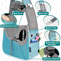 PetAmi ventilated mesh design image highlights airflow and breathable carrier for small pets.