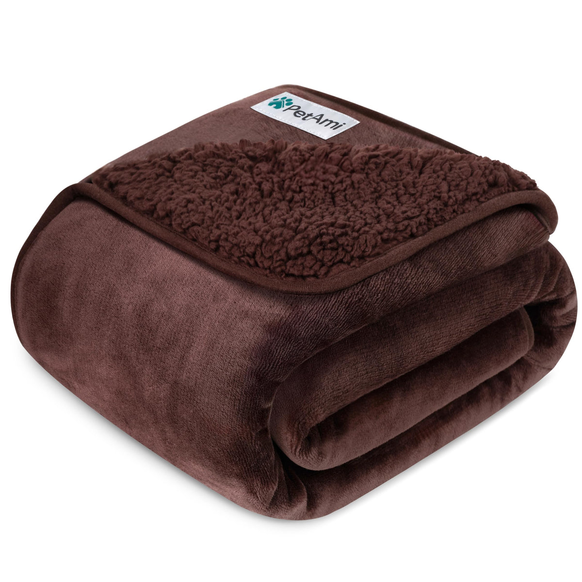 PetAmi waterproof dog blanket on a couch protects furniture from spills.