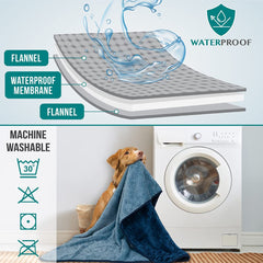 PetAmi waterproof dog blanket dog snuggling comfortably during naps