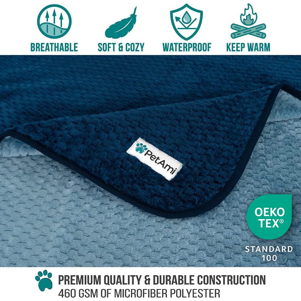 PetAmi waterproof dog blanket edge stitching enhances durability for daily use