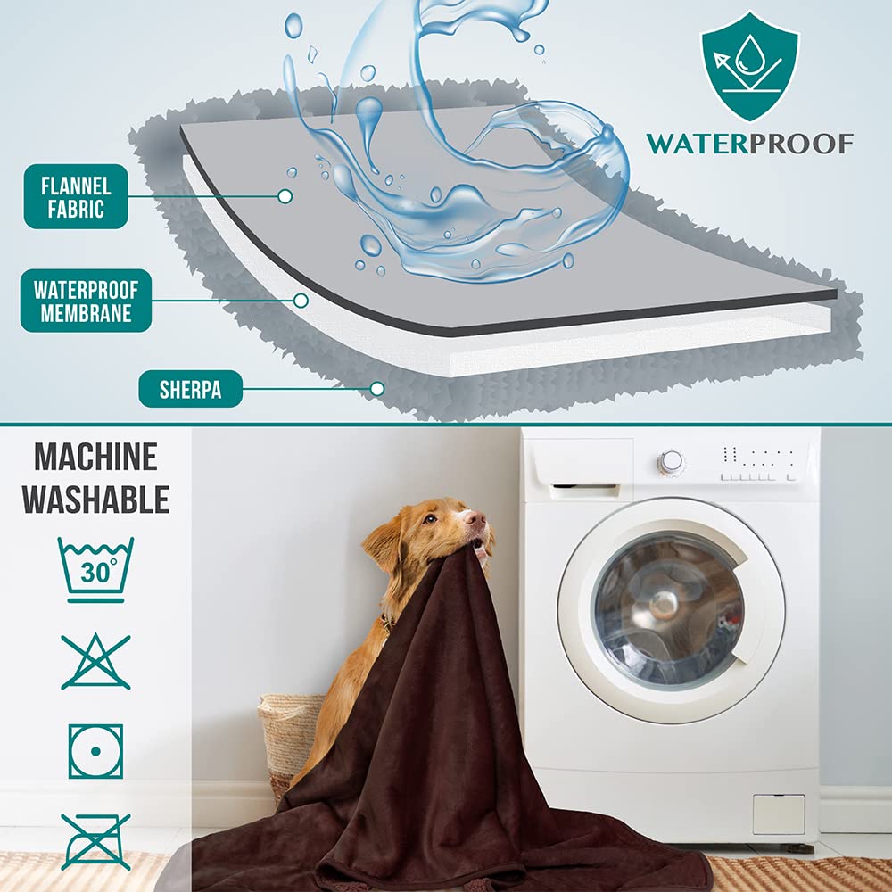 PetAmi waterproof dog blanket machine washable for easy cleanup after adventures.