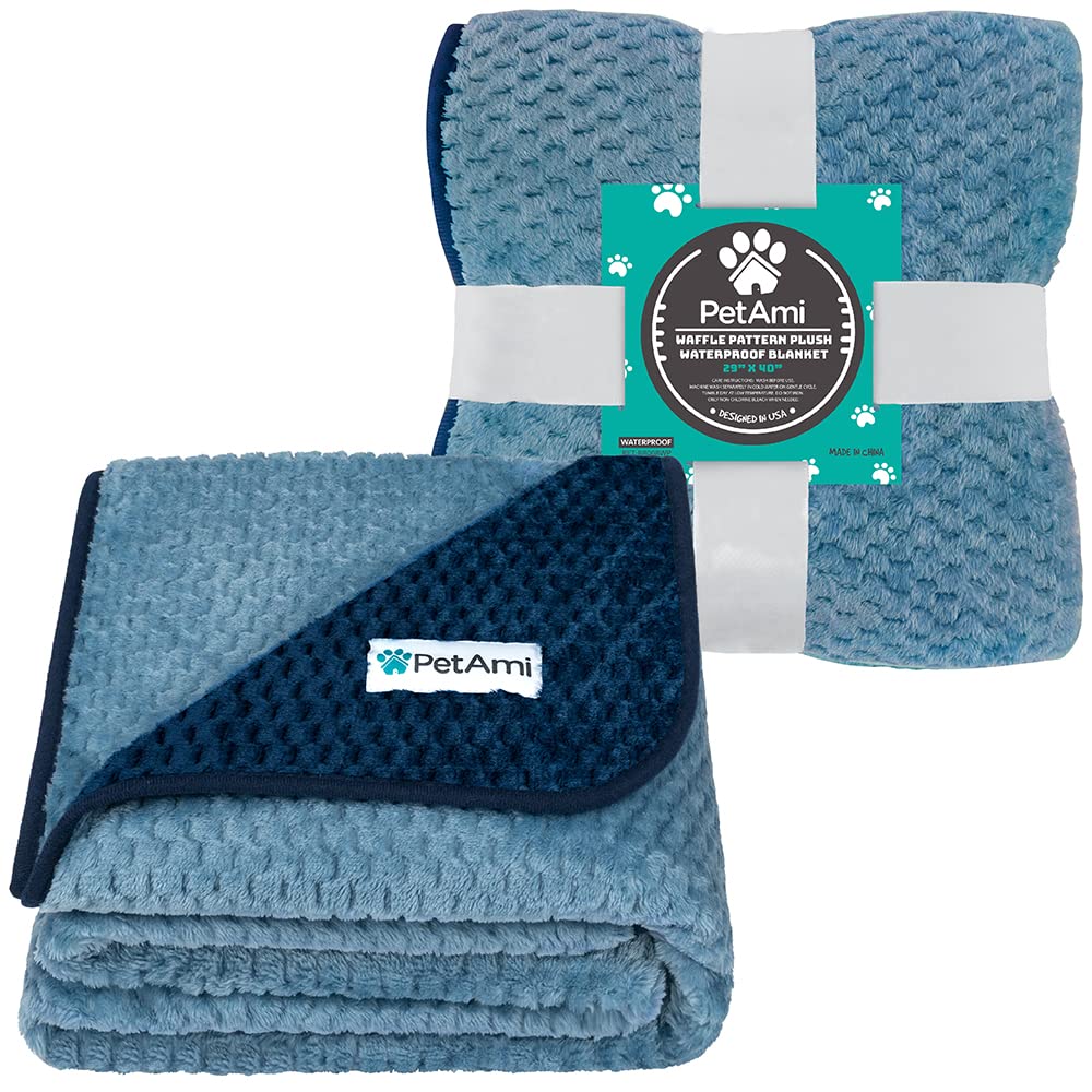 PetAmi waterproof dog blanket waffle texture on both sides for cozy warmth