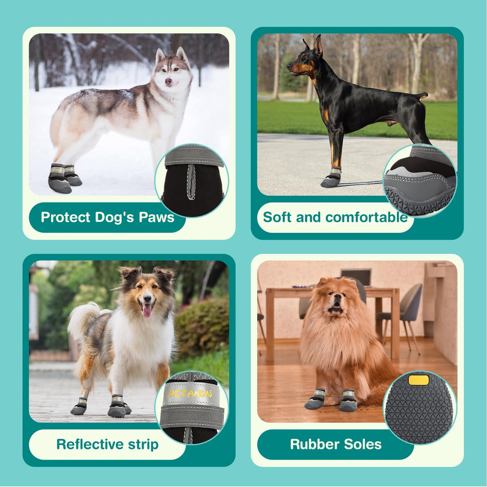 Petanims dog boots anti-slip rubber sole providing traction on surfaces