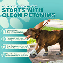 Petanims dog boots with reflective tape for safer nighttime visibility