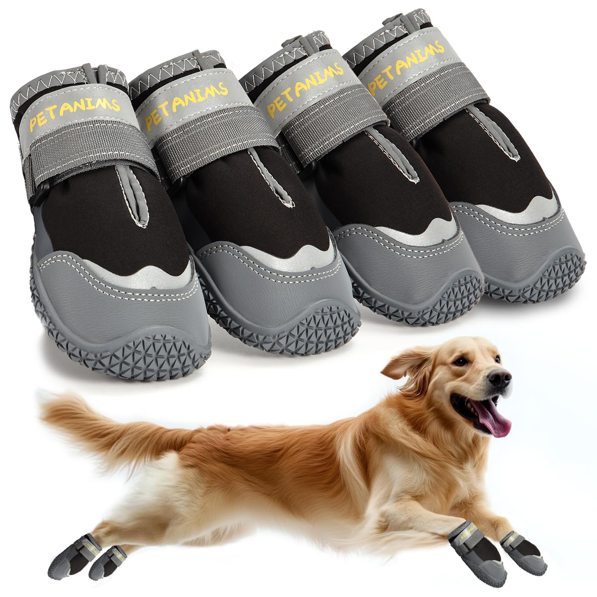 Petanims dog shoes size 8 showing paw width measurement for a secure fit