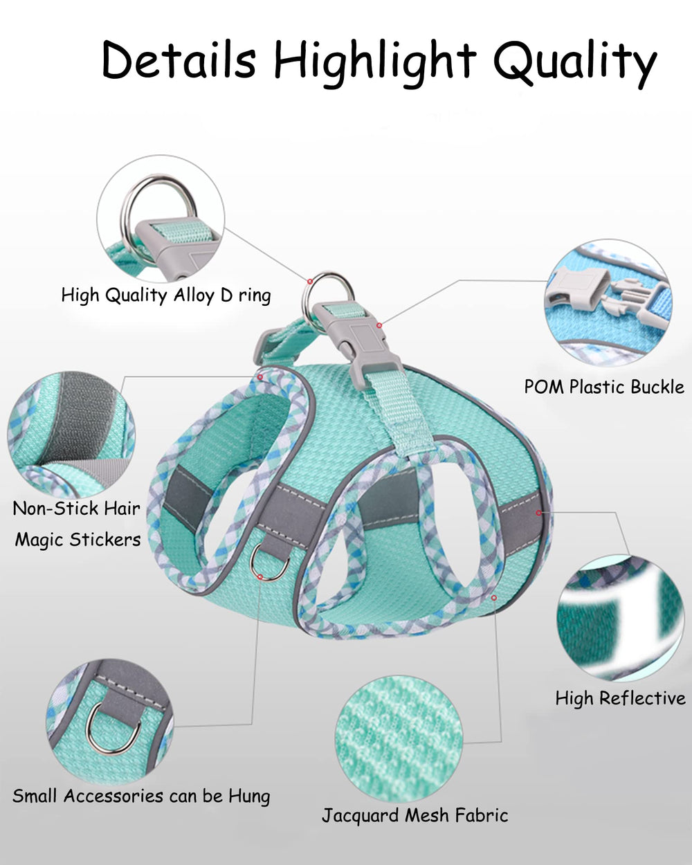 Petank dog harness reflective strip enhances nighttime visibility