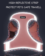 Petank dog harness reflective-strip closeup for enhanced nighttime visibility