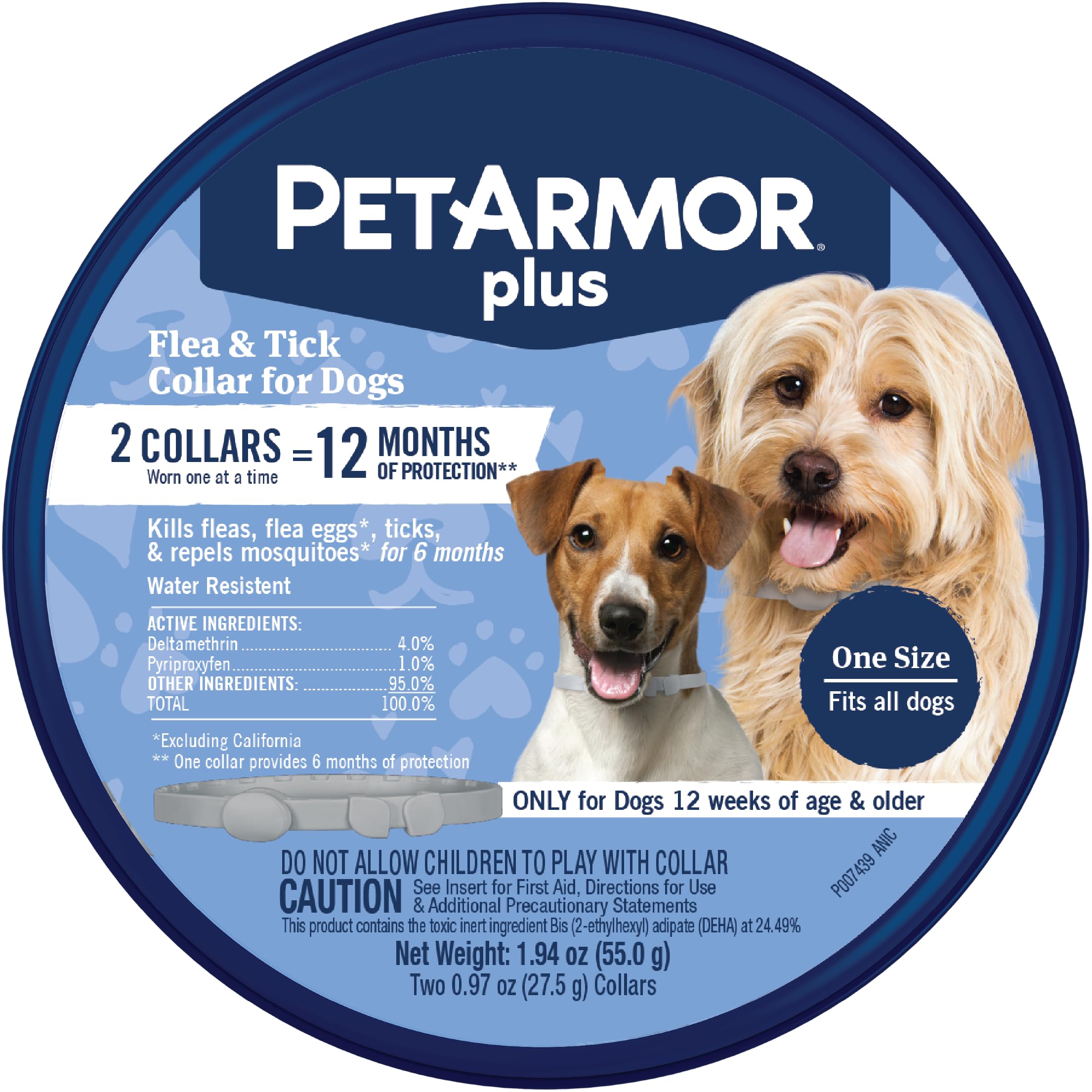 PetArmor Plus dog collar with adjustable fit for secure wear.
