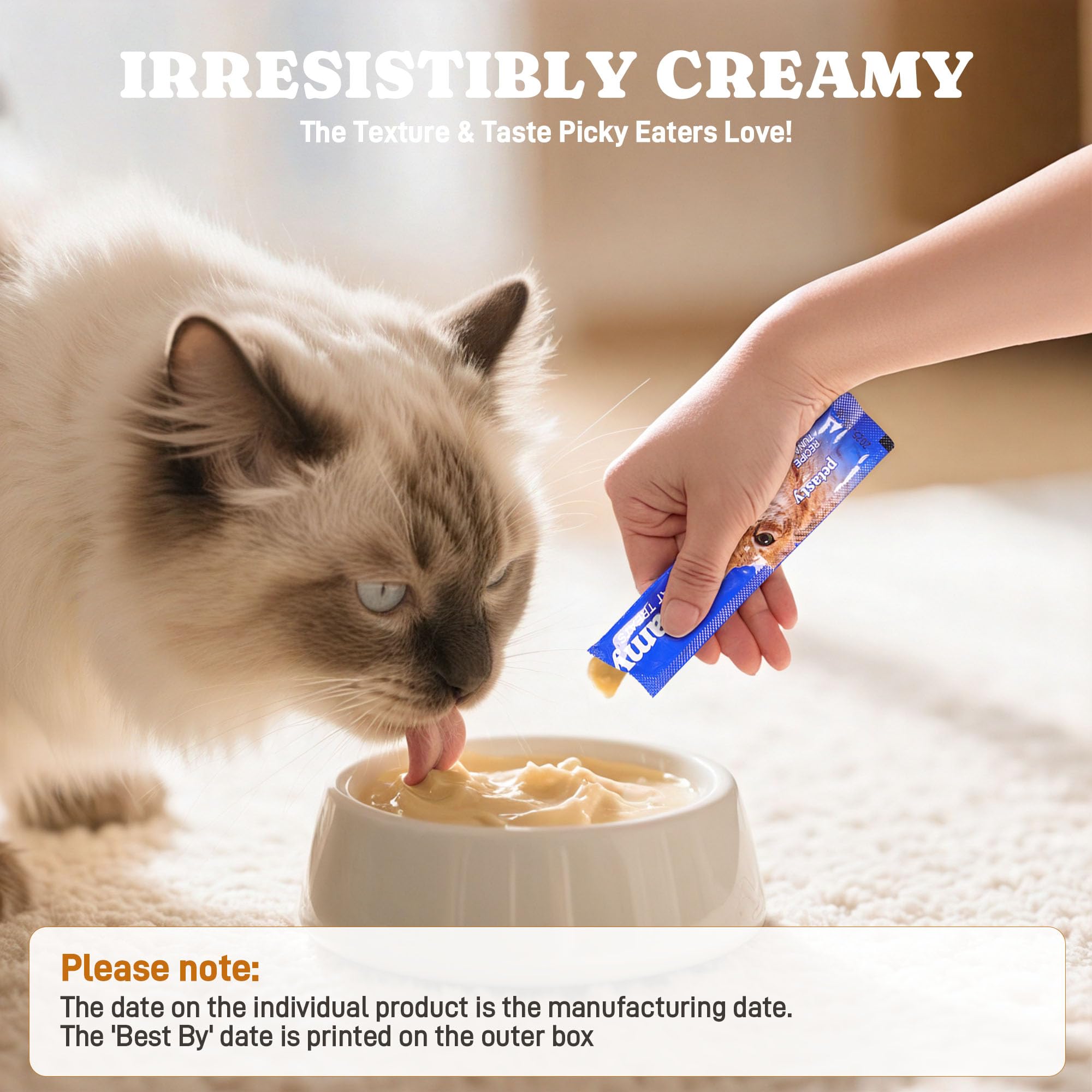 PETASTY Squeezable treat handover illustrates lickable reward for bonding