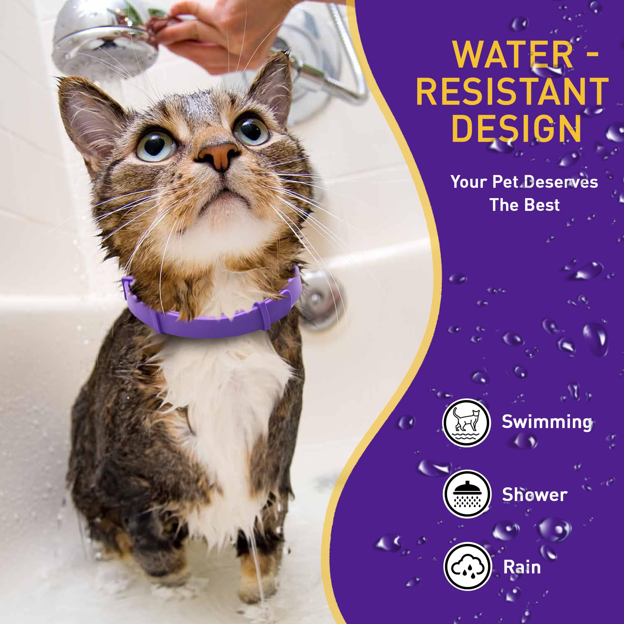 PetAtlas calming-collar-water-resistant design endures play and light splashes.
