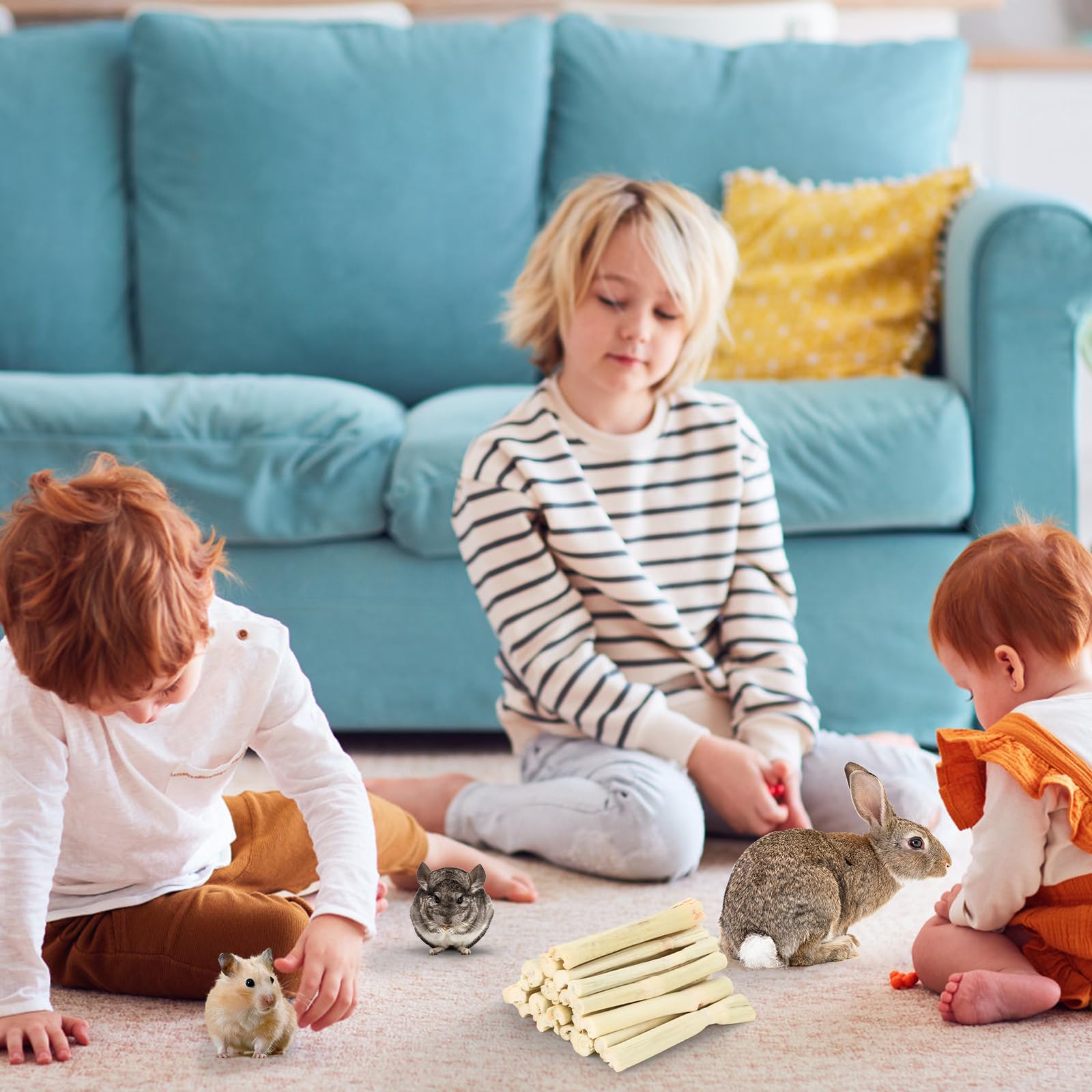 Petawi Sweet Bamboo Chew Sticks small animals ready for play and chew