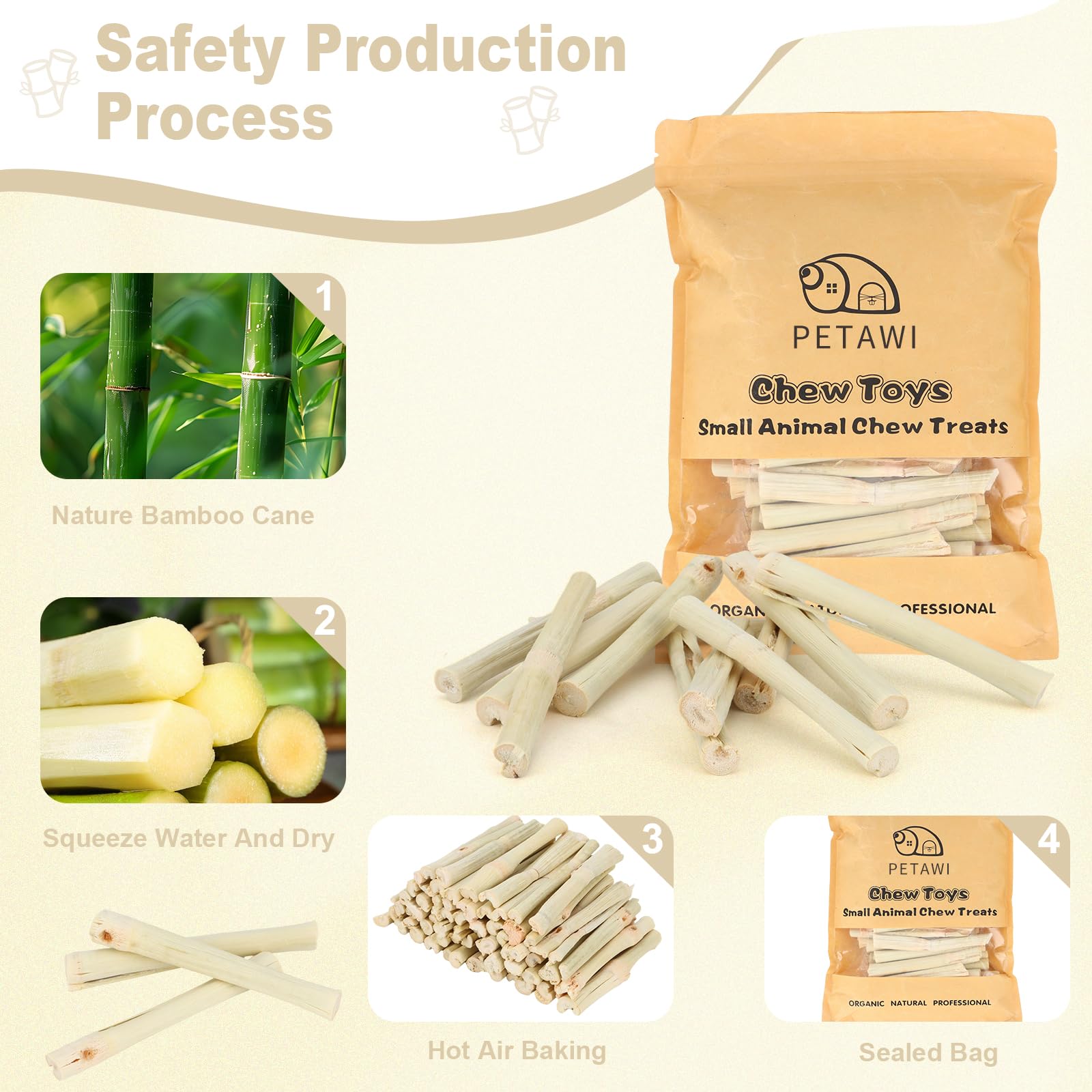 Petawi Sweet Bamboo Chew Sticks vet-recommended teething option for rodents