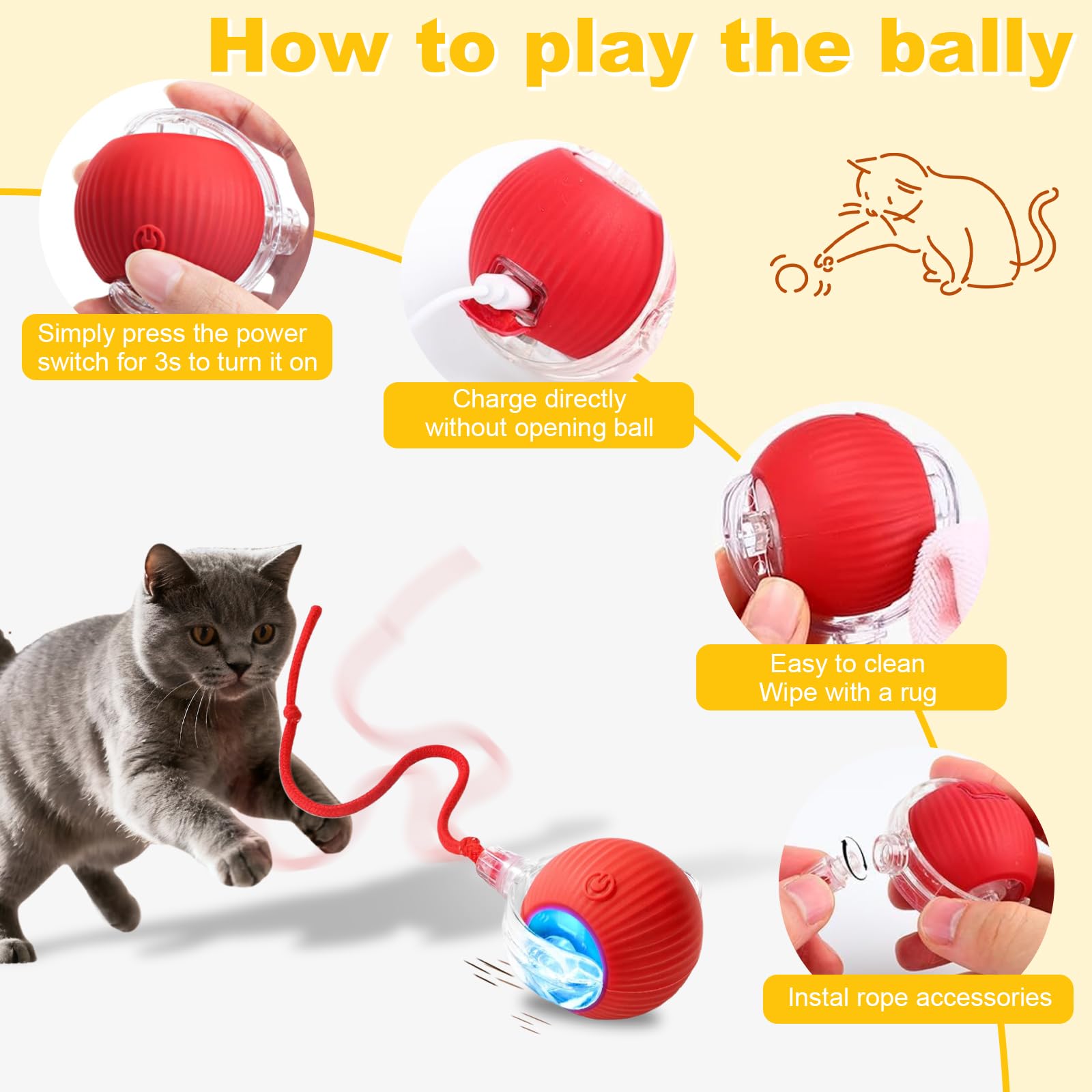 Petayouj indoor-pet-enrichment ball supports multi-pet households and solo play sessions.