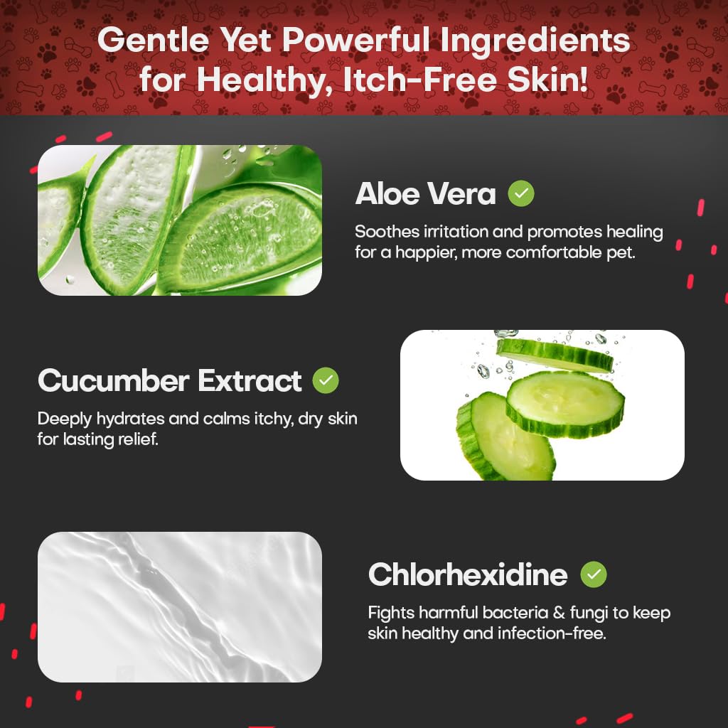 Petazy Aloe-infused wipes soothing irritated skin and maintaining coat.