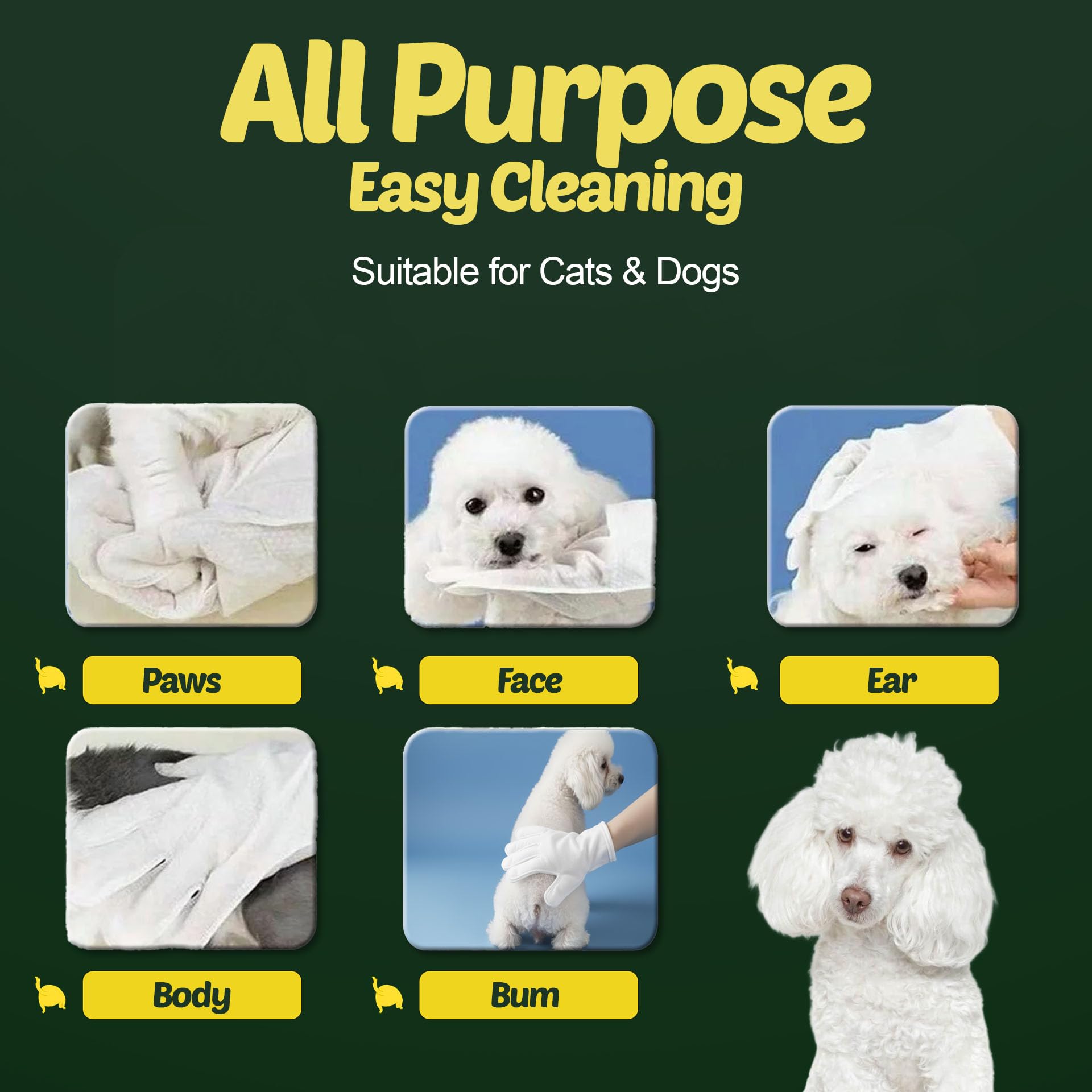 Petazy 400 dog wipes-glove-wipes convenient travel cleaning on the go