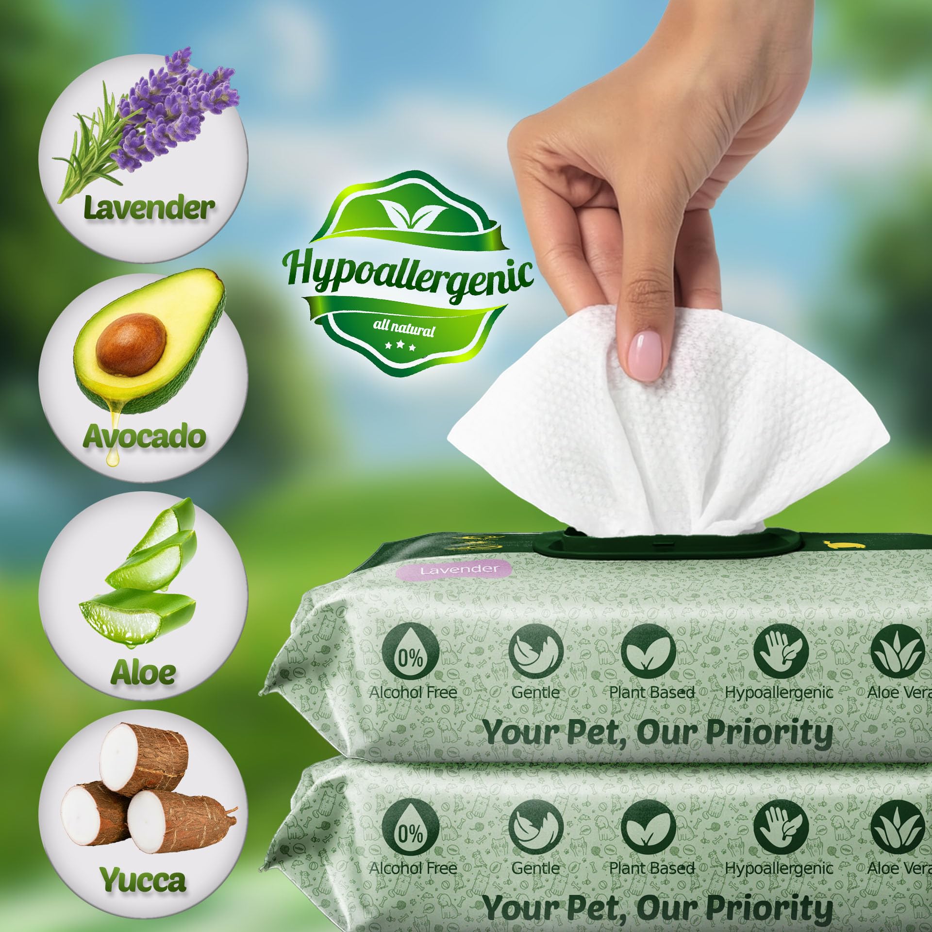 Petazy 400 dog wipes-lavender-bottle calming scent during grooming