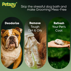 Petazy Pet Glove Wipes face cleaning demonstrates gentle, soothing use.