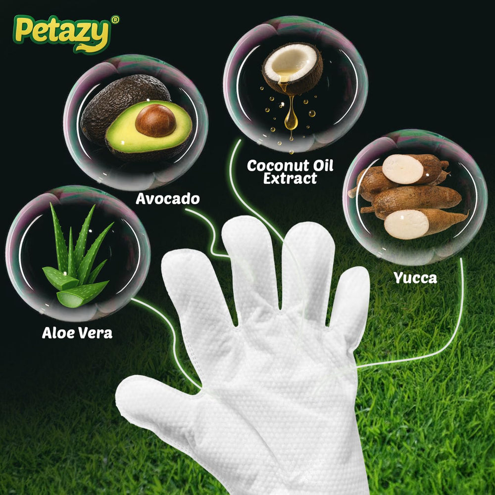 Petazy Pet Glove Wipes paw cleaning in action demonstrates quick dirt removal.
