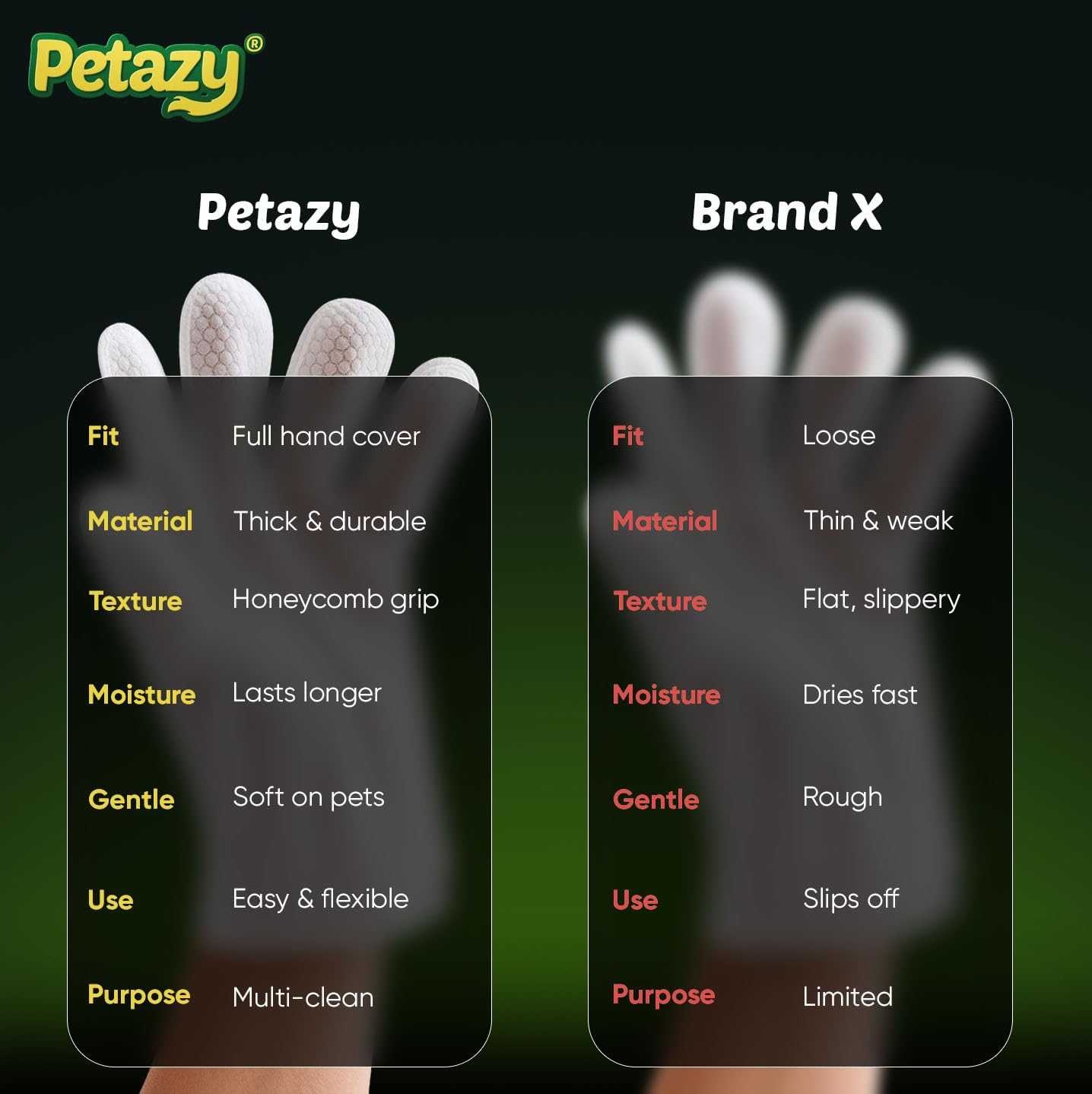 Petazy Pet Glove Wipes travel-friendly packaging suitable for car trips.