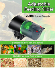 Petbank feeder with manual and programmed controls lets you tailor feeding times.