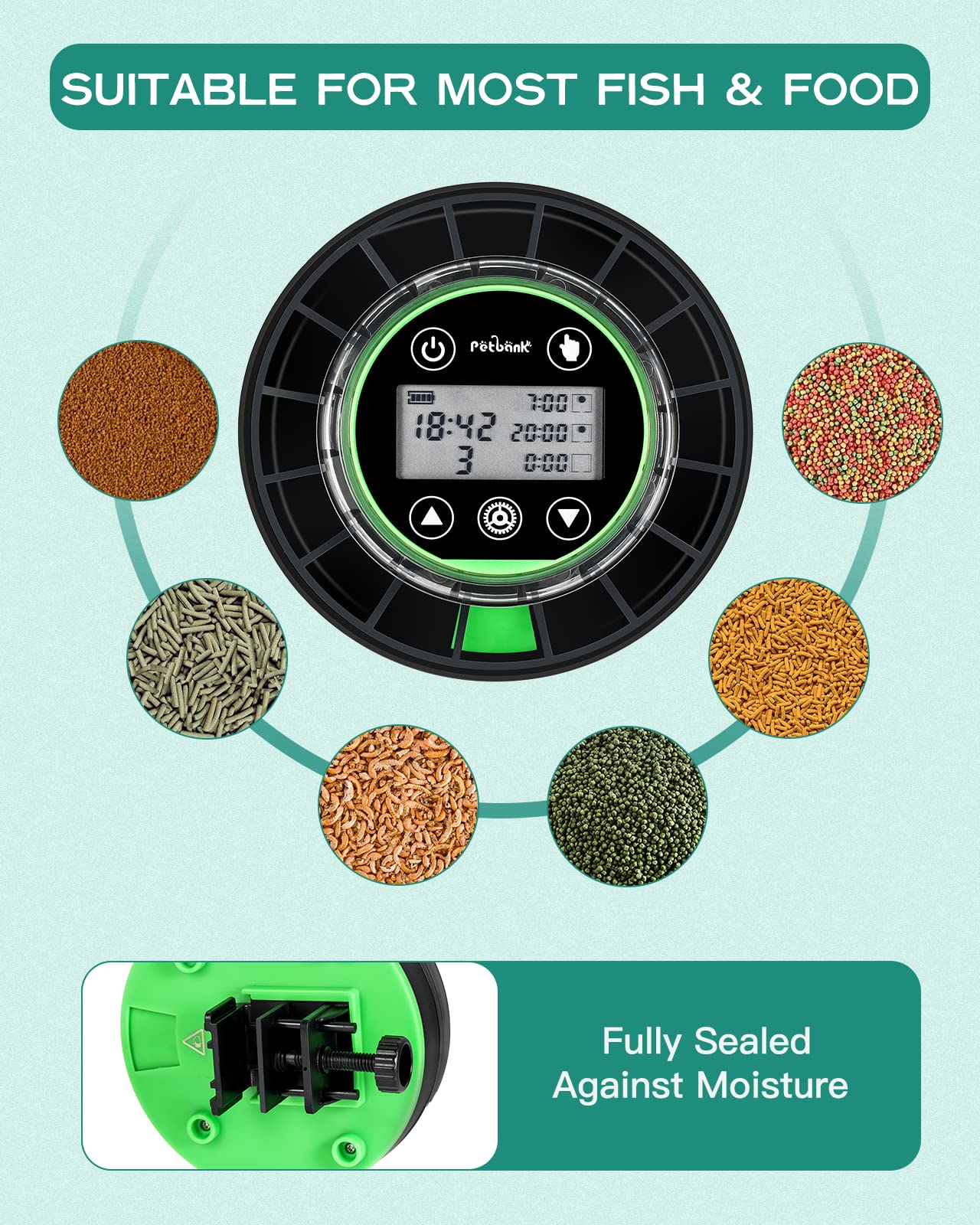 Petbank moisture-proof-design prevents soggy food and jams for reliable daily meals