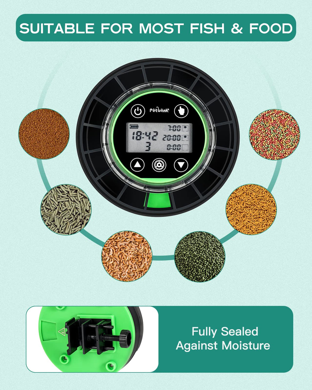 Petbank moisture-proof-design prevents soggy food and jams for reliable daily meals