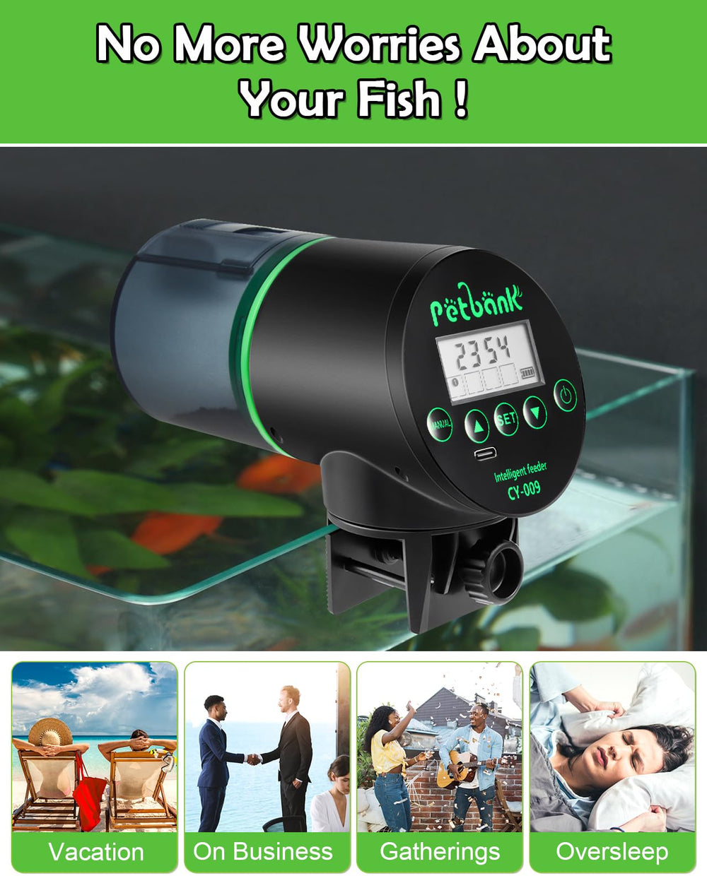 Petbank two mounting options provide easy setup on various tank configurations.