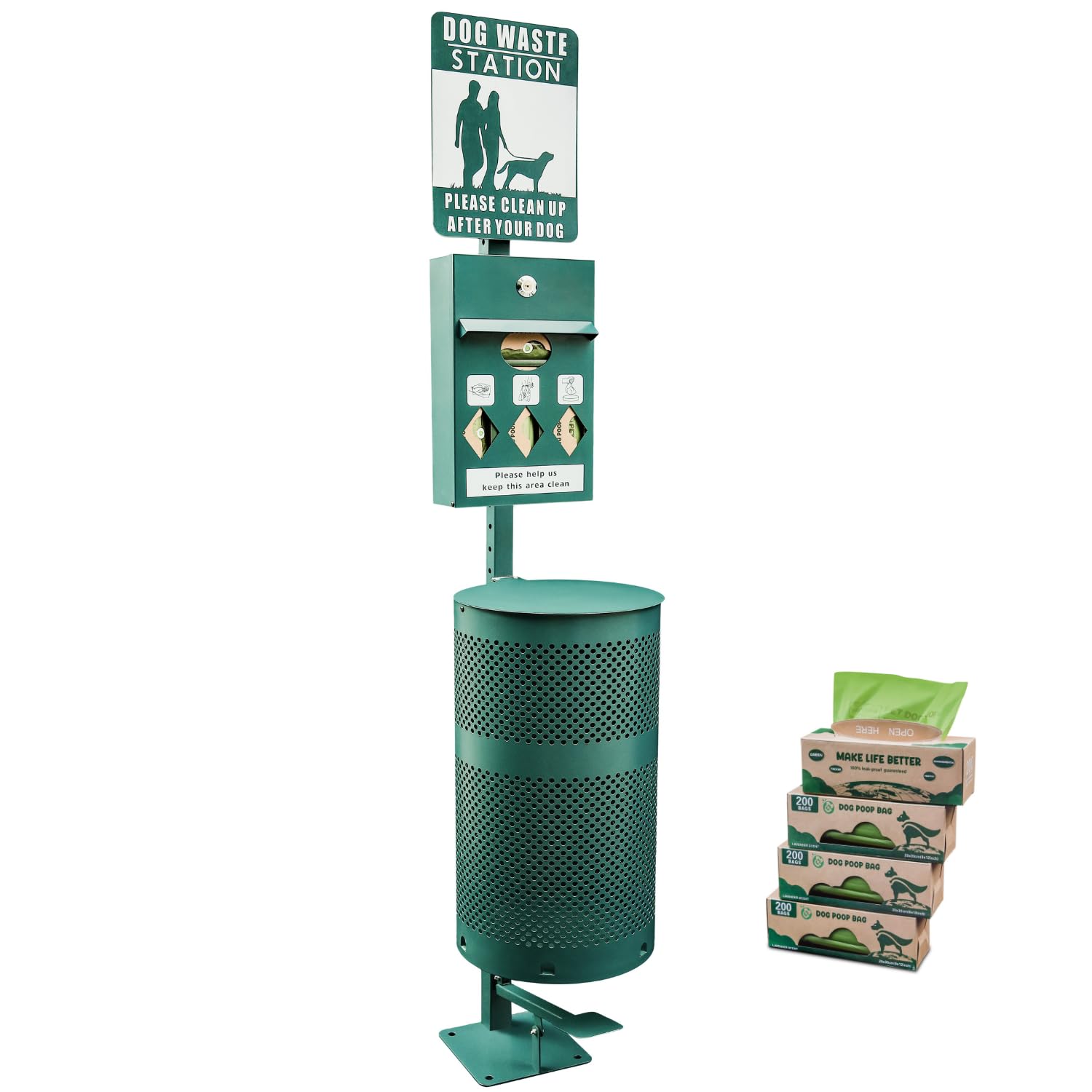 PetBar hands-free waste station pedal setup for clean park cleanup and easy disposal