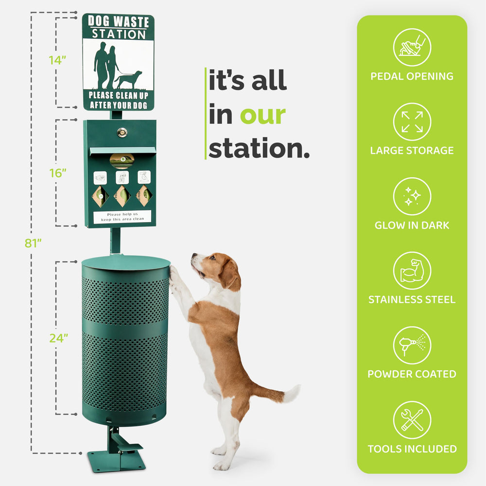 PetBar stainless steel waste station withstands weather for outdoor durability