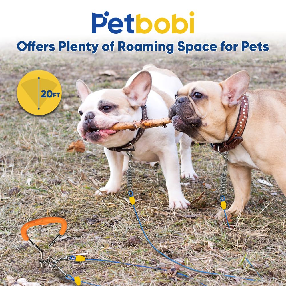 Petbobi 360-degree clip prevents tangles during activity.