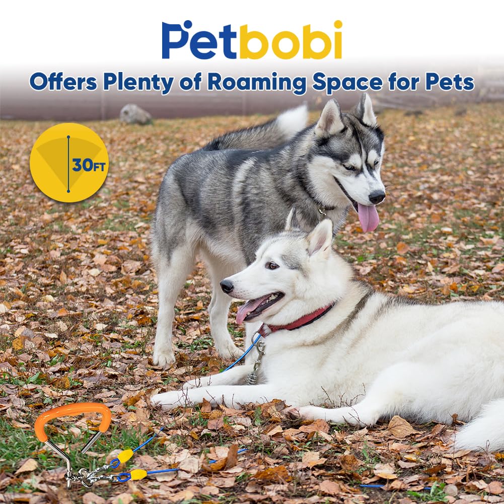 Petbobi 360-degree rotating clip no-tangle during outdoor use.