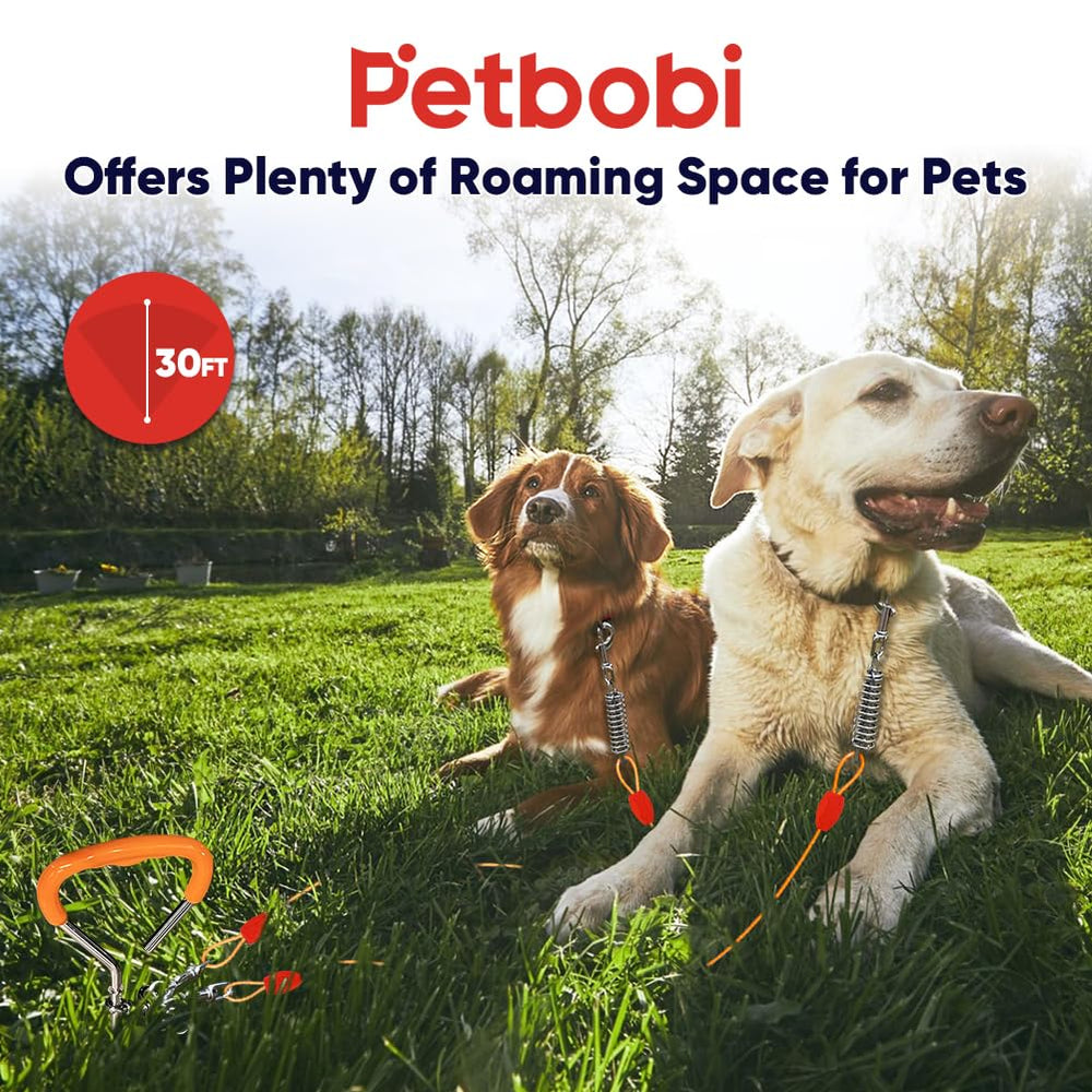 Petbobi 360-degree rotating clips prevent tangling during activity.