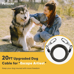 Petbobi 6mm stainless steel wire with PVC coating provides strength and weather resistance