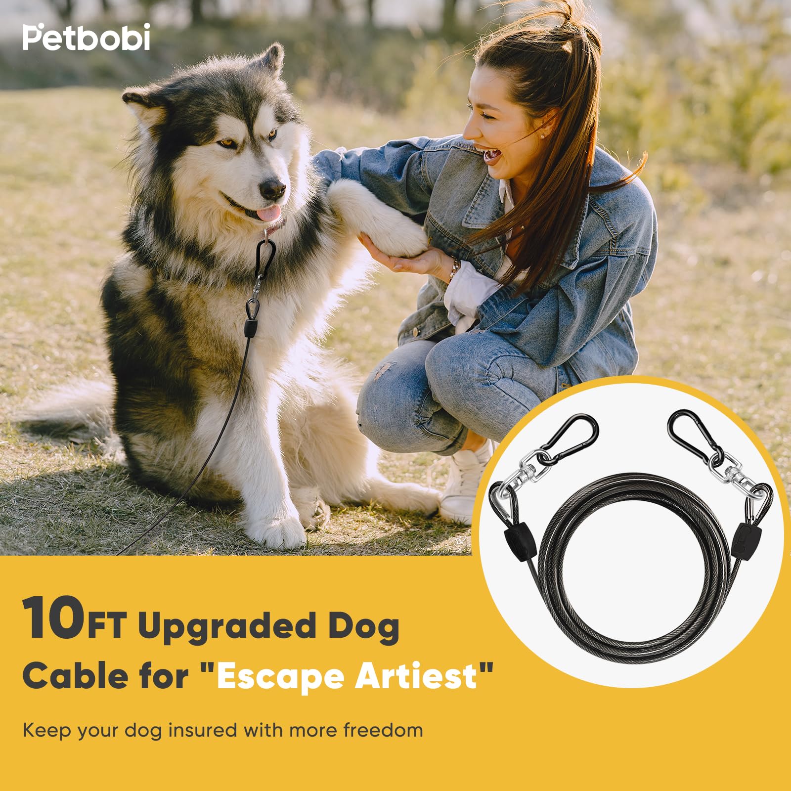 Petbobi 6mm stainless steel wire offering high strength and weather resistance.