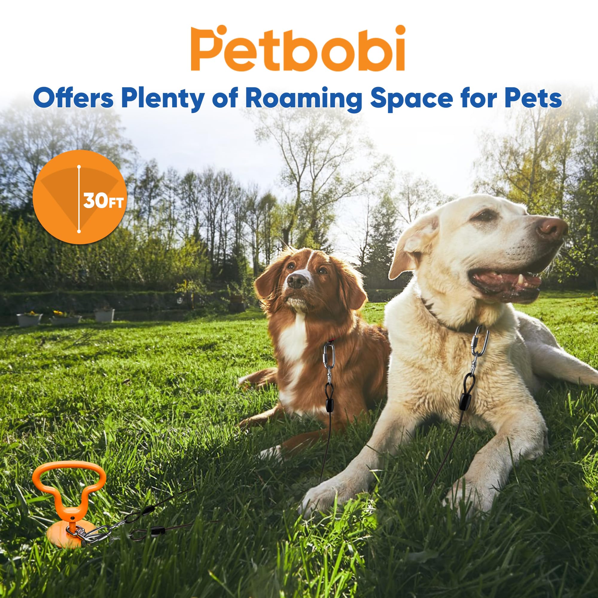 Petbobi 6mm steel cable with PVC coating resists weather and chewing.