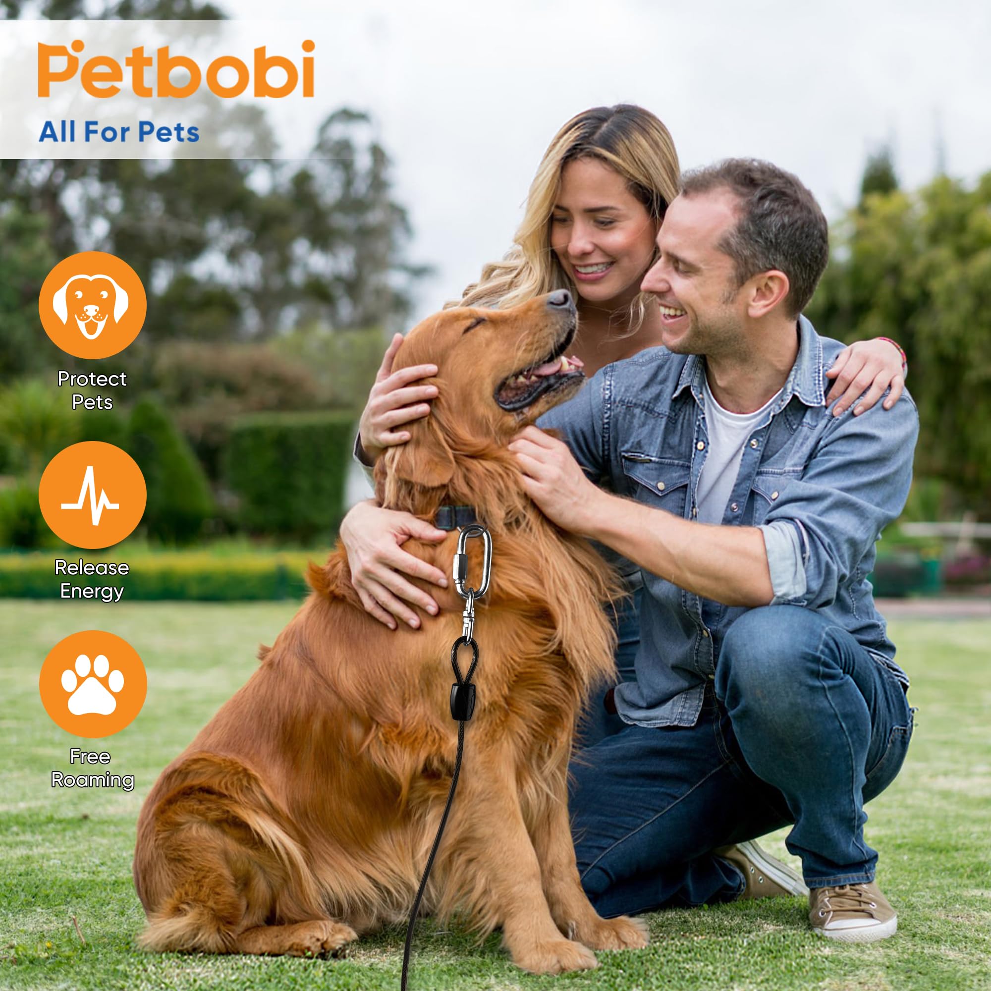 Petbobi carry bag and stake-cleaning brush add portable setup and maintenance.